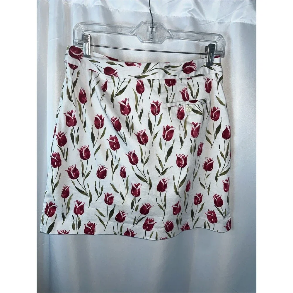 Vintage Ep Pro Women’s Golf Skort All Over Red Tulip Floral Print Size 4 Sports